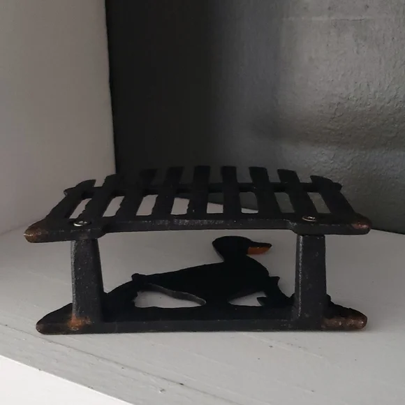Vintage Cast Iron Metal Fa  hicket Fence Duck/Geese Napkin Holder Letter Holder - Picture 5 of 5
